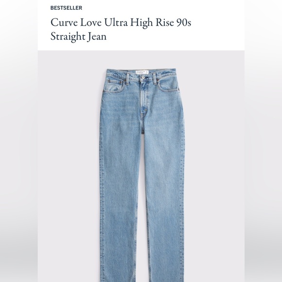 Abercrombie & Fitch Denim - NWT Curve Love Ultra High Rise 90’s Straight Jean